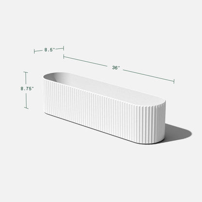 Veradek Demi Series Window Box Planter - Long Planter Box for Windowsill/Balcony | Durable Plastic-Stone Composite Material | Modern Décor for Flowers/Herbs