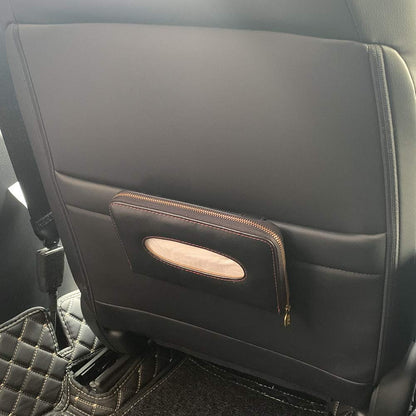 Cartisen Car Tissue Holder, Sun Visor Tissue Holder, Car Visor Napkin Holder, PU Leather Backseat Tissue Case Holder for Car Vehicle with Zipper (Black)