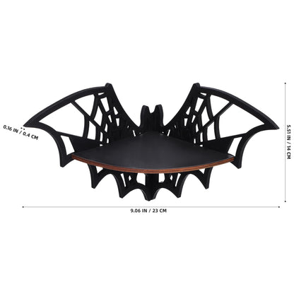 Zerodeko 2 PCS Crystal Shelf Display: Bat Shaped Corner Shelves Wooden Wall Corner Shelf Wall Floating Shelf Gothic Spooky Art Decoration for Home Bedroom Kitchen