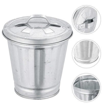 Alipis Mini Trash can for Desktop 3.74 Inch Compact Table Storage Jar Multi-Functional Waste Basket Pen Holder Flower Pot Space-Saving Organizer for Office Dorm Kitchen