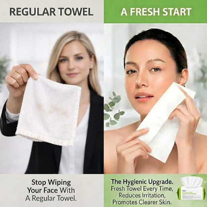 ForPro Travel Size Disposable Face Towels, 8"x8" Compact Dry Wipes, Ultra Soft Lint-Free Viscose Makeup Remover Pads for Sensitive Skin, Biodegradable, Vegan, 100-Count