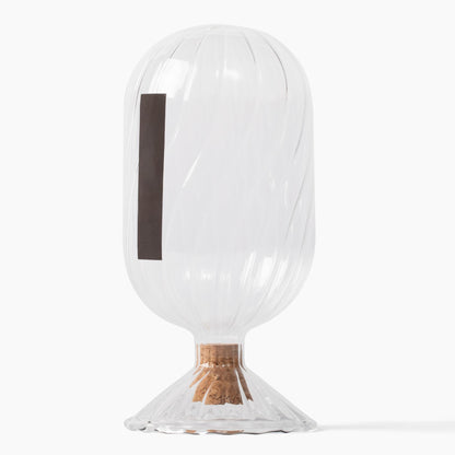 MILAVERA Premium Helix Glass Cloche - Decorative Jar with Striker. Holder for Long Matches for Candles, Fireplace, Bathroom Accessories, Bath Salts. Includes Attachable Match Striker. (No Matches)