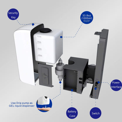 Jewaytec Automatic Hand Sanitizer Dispenser Wall Mount, Liquid Hand Sanitizer Spray Dispenser, 33oz/1000ml Touchless Hand Soap Dispenser for Commercial Industrial Hospitals Office Public