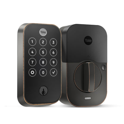Yale Assure Lock 2 Touch Deadbolt, Black Suede Key-Free Smart Entry Door Lock with Wi-Fi Connected Touchscreen Keypad and Fingerprint Scanner for Code Entry and Remote Access, YRD450-F-WF1-BSP
