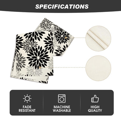 Artoid Mode Black Dahlia Floral Pinnata Halloween Table Runner, Fall Autumn Kitchen Dining Table Decoration for Home Party Decor 13x90 Inch