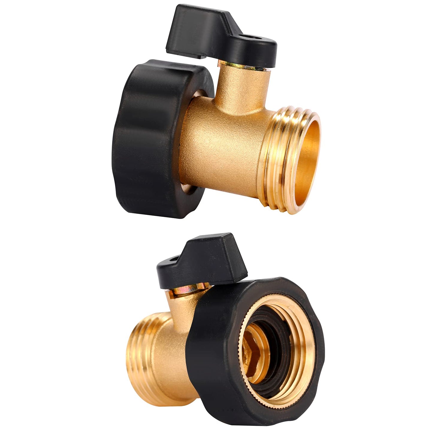 Sanpaint Water Hose Shut Off Valve, 4 Pack Heavy Duty 3/4 Inch Solid Brass Garden Hose Connector