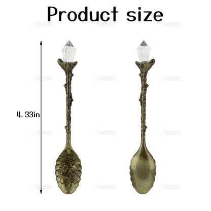 AUEAR, 50 Pack Vintage Crystal Spoons Set Carved Coffee Tea for Home Office Party Supplies