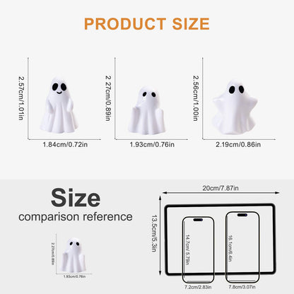 dsooldre 50Pcs Mini Resin Ghost Figurines,Cute Halloween Decorations,Tiny Ghosts for Vase Filler,Tiered Tray,Table Centerpiece & Party Favors (Miniature Home Decor) (50Pc Resin Ghost)