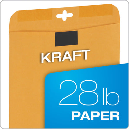Quality Park 10 x 13 Clasp Envelopes, 100 Pack, Document Envelopes with Redi-Tac Closure and Gummed Flap, Heavyweight 28 lb Paper with Double Prong Clasp, for Mailing and Storage, Brown Kraft
