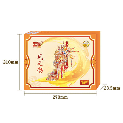 MU Metal Puzzles for Adults Wedding Phoenix Shoe Cinderella Shoes Puzzle 3D Metal Model Kits Building, DIY Sets Xmas Birthday Wedding Girfriend Gifts Home Desk Decor Chinese Red Craft Projects