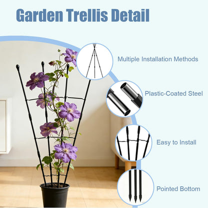 Garden Trellis for Climbing Plants, 47Inch Plant Trellis for Potted Plants, Sturdy House Plant Support for Ivy, Hoya, Flower Trellis for Climbing Roses -1 Pack