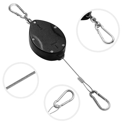 Lythor Retractable Plant Hanger with Pulley System - Adjustable 63Inch Stainless Steel Rope Plant Hooks for Pots Watering, Bird Feeding & Storage | 33lbs Max Load, Rustproof Indoor/Outdoor Use