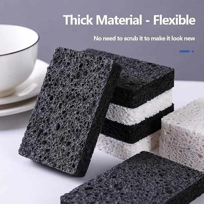 6 - Pack Non-Scratch Scrub Sponges - Sponge for Dishes and Washing Dishes, Cleaning Pads for Kitchen Home and More（Black）