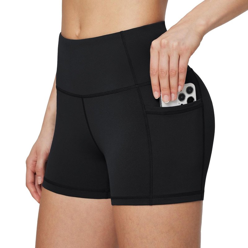 baleaf Womens Spandex Shorts 8" High Waisted Biker Workout Lycra Compression Shorts with Pockets Gray XL