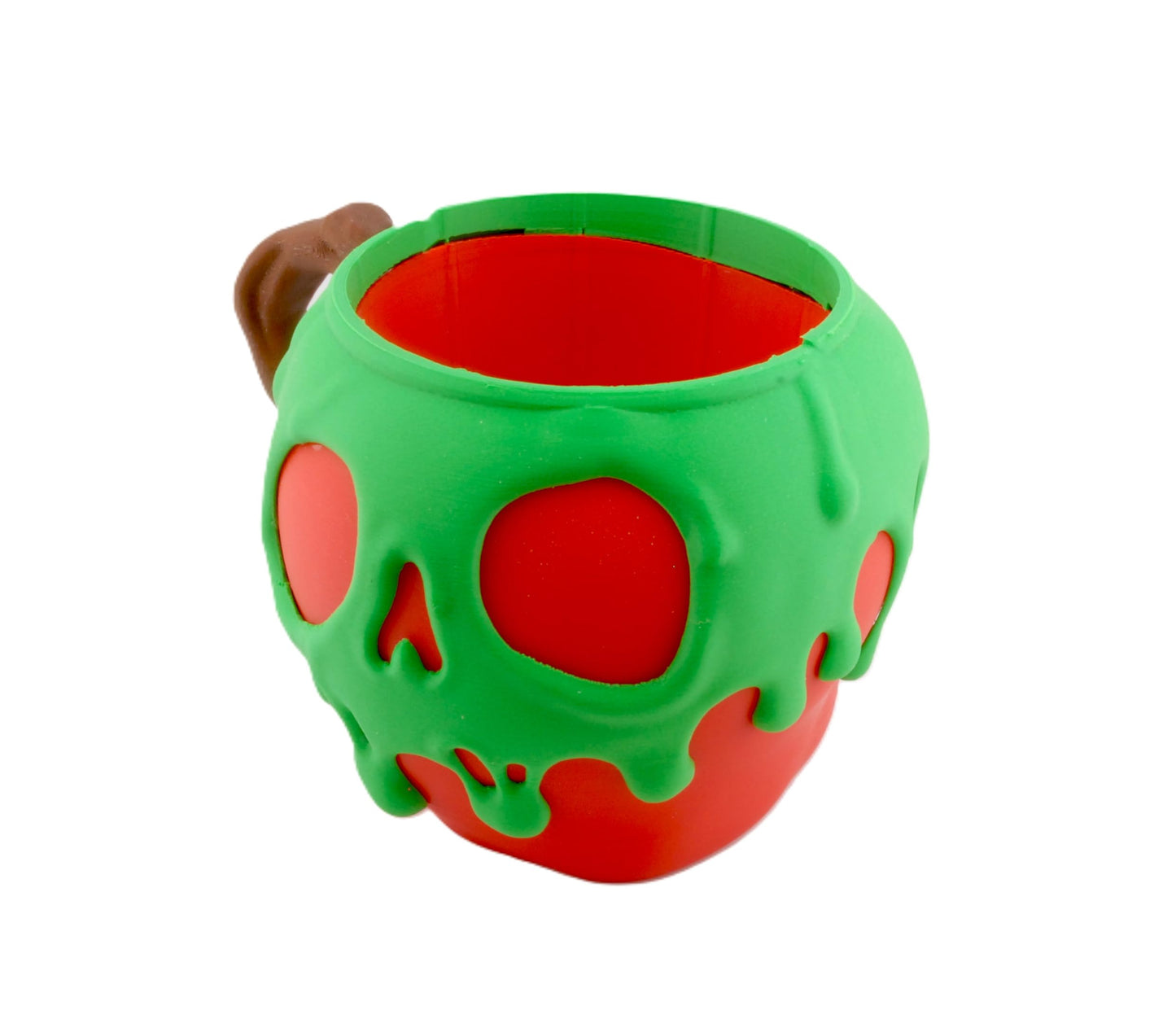 Fusion Layer 3D Poison Apple Ice Cream Pint Holder – Spooky Skull Design Mug Sleeve for 16 oz Ice Cream Containers – Ergonomic Handle – Halloween Gothic Dessert Cup Holder