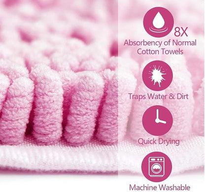 Dog Towel - Microfiber Super Shammy with Hand Pockets, Ultra Absorbent Quick Dry Pet Bath Towels for Small, Medium, Large Dogs and Cats (Medium, 24'' x 14'', Pink)