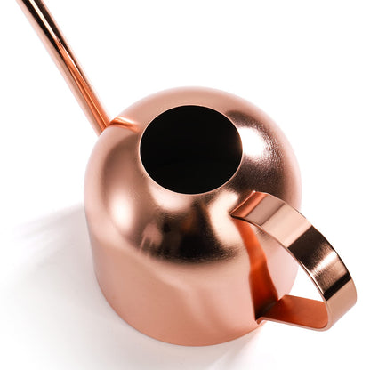 Fasmov Stainless Steel Watering Can, Small Modern Style Watering Pot, 15oz/450ml Plant Watering Can with Long Spout to Prevent Spillage, Perfect for Outdoor and Indoor Plants (Copper)
