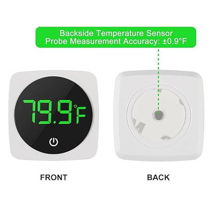 2 PCS Digital Aquarium Thermometer Fish Tank Thermometer with LED Touch Screen Stick-on Fish Tank Thermometer Fahrenheit Tank Temperature Measurement for Fish, Axolotl, Turtle, Square 2PCS