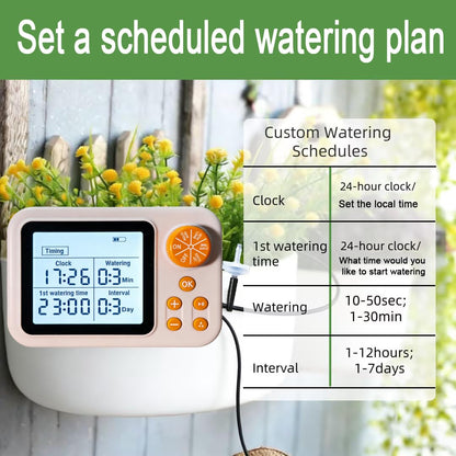 Automatic Plant Waterer Drip Irrigation Kit with Humidity Sensor, Timer, for Indoor Garden, Greenhouse, Growing Tent (1 Set (Without Humidity Sensor))