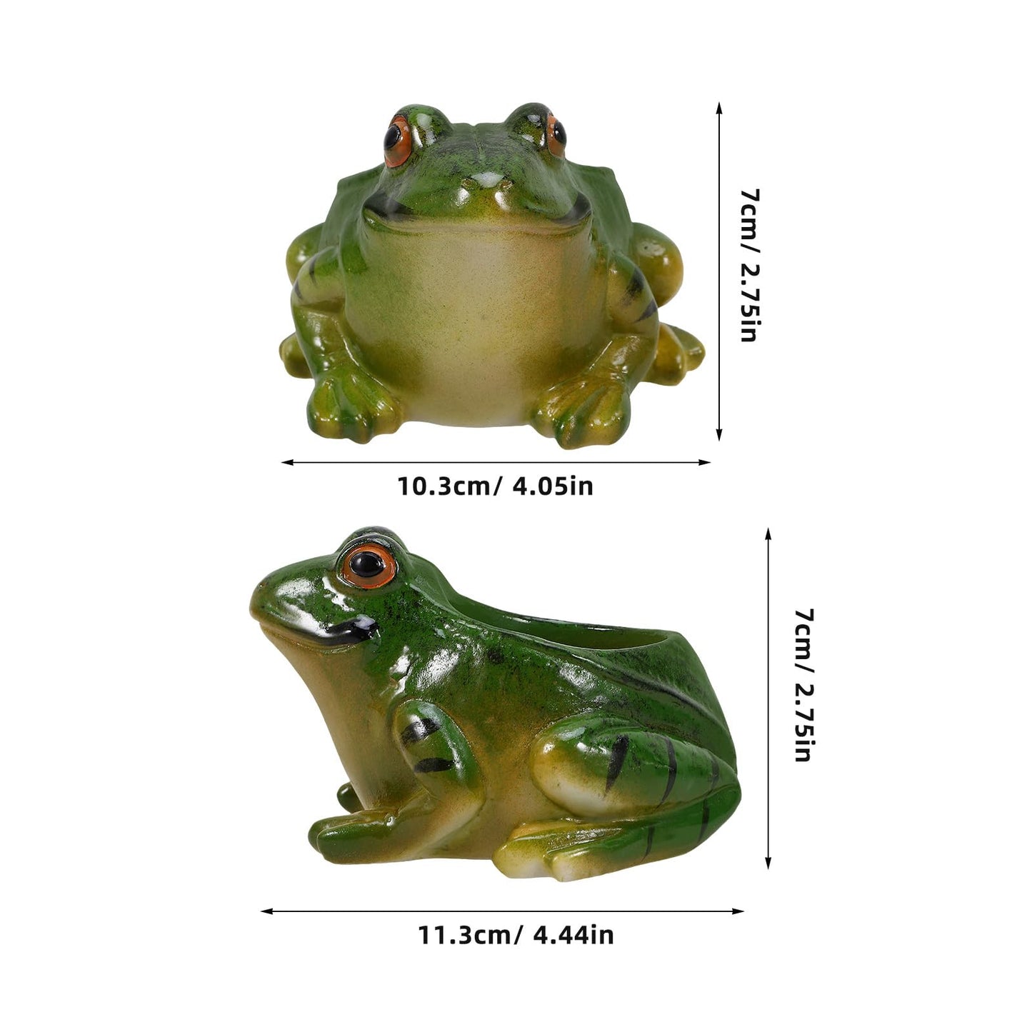 Hemoton Ceramic Frog Planter 4.44X4.05X2.75 Inch Succulent Plant Pot Decorative Flowerpot for Indoor Home Office Garden Desk