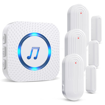 SanJie Wireless Door Chime Sensor, When Door Opens, Entry Alarm for Business/Home/Kids, 5 Adjustable Volume Ringer Alert 2 Sensors + 1 Receivers, 500 FT Range,26 Chimes