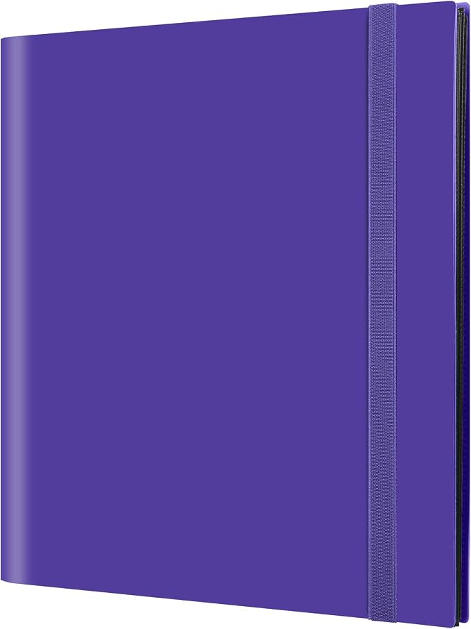 GEAoffice Card Binder 12 Pocket, 624 Pockets Trading Card Album Folder for Standard Cards, Side Loading Card Collection Folder for MTG, TCG, Sport Cards, Purple