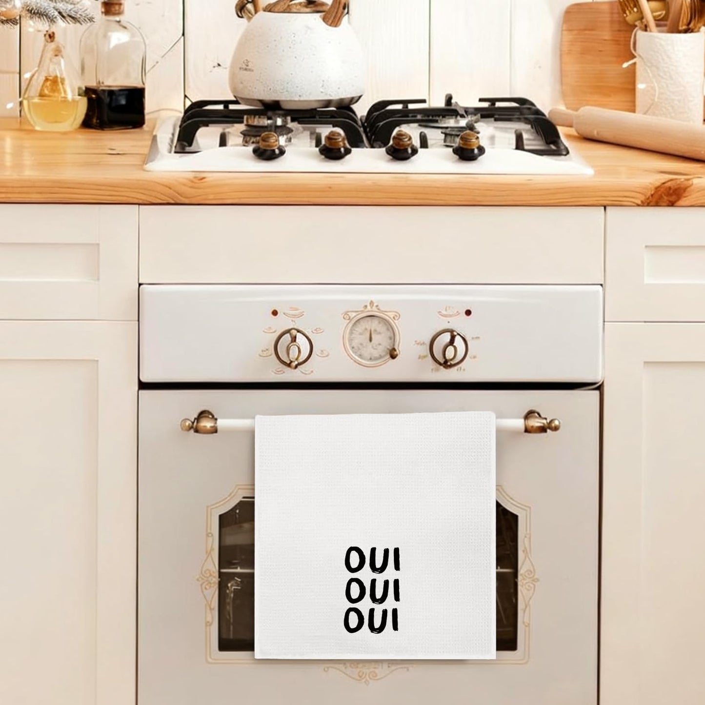 FWSFD Funny Bathroom Hand Towels, French Bathroom Decor, Modern French Quote Oui Oui Decorative Hand Towels for Toilet Bath Room Washroom Restroom, 16x24 Inches