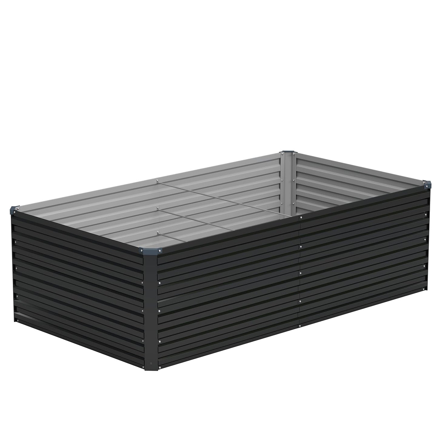 Vengarus 6x3x2FT Galvanized Raised Garden Bed Kit, Deep Root Planter Box Outdoor Large Planter Raised Beds for Planting Flowers,Vegetables and Herbs-Black