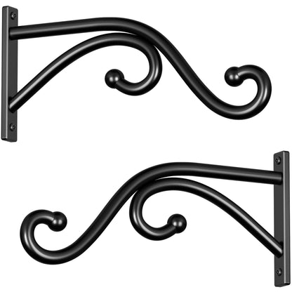 Qiuzido 8 Inch Plant Hanger Plant Hook - 2 Pack Metal Plant Bracket Wall Hooks, Modern Designfor Hanging Flower Basket, Lanterns, Bird Feeder, Wind Chimes Indoor & Outdoor.