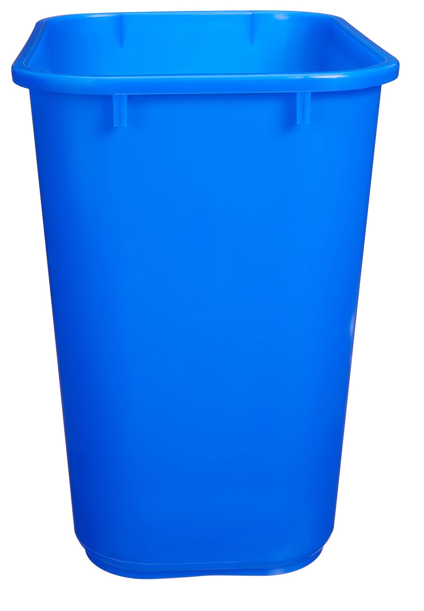 Amazon Basics Rectangular Commercial Office Recycling Wastebasket with Recycle Logo, Easy to Clean, 7 Gallon, Blue, Pack of 2