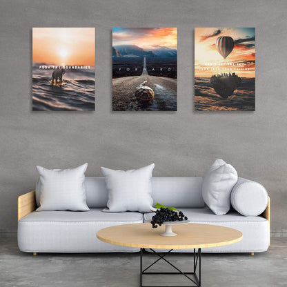 Halioyo Motivational Posters Canvas Painting Inspirational Wall Art Entrepreneur Quote Office Wall Decor Picture Artwork for Living Room Bedroom Home Decoration,12inch x16inch x3pieces