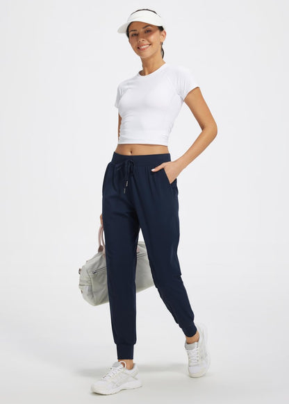 Libin Joggers for Women Tall/Regular/Petite Dance Sweatpants Athletic Workout Trousers Pants Tapered Casual Teacher Yoga Pants for Running Golf Work Cloths, Navy XS