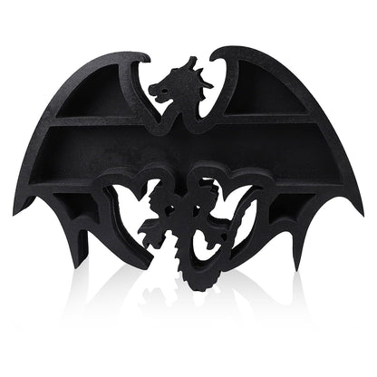 Jwthee Crystal Display Shelf, Wooden Floating Shelf Dragon Shape Design Display Shelfs Floating Wall Shelves Crystal Display Holder for Storing Crystals Stones and Essential Oils