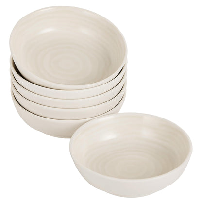 keramwerk Dipping Bowls, Soy Sauce Dishes, 4 OZ Small Serving Bowls & Appetizer Plates Set of 6, Ceramic Ramekins for Sushi, Condiment, Ketchup, BBQ Party, 4 Inch