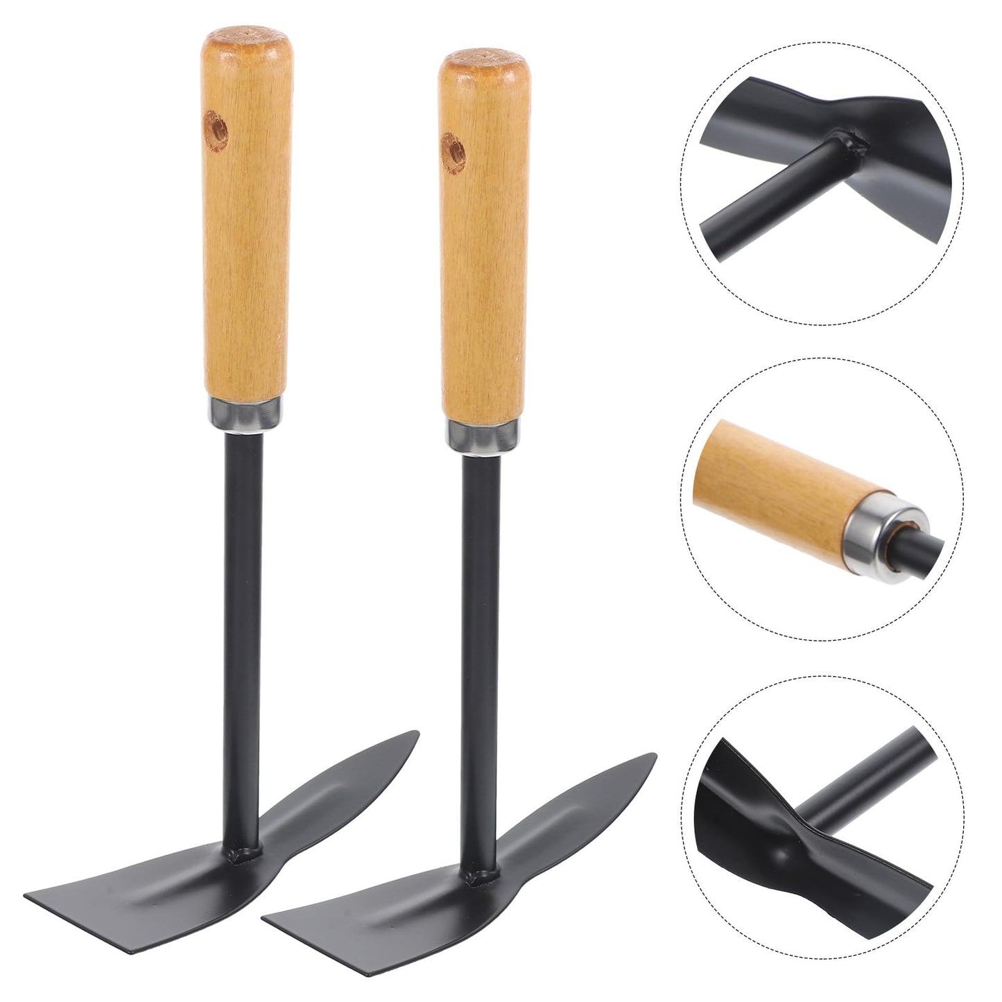 BEBEMOKO 2pcs Small Garden Shovel Hand Trowel for Gardening with Wooden Handle Portable Mini Shovel for Planting and Digging Soil in Garden and Flower Pots