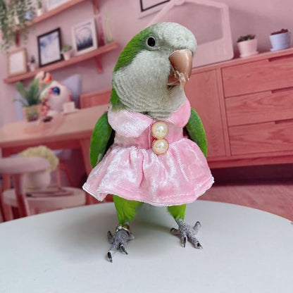 Bird Costume Bird Diaper Flight Suit Parrot Velvet Fleece Skirt Clothes Cosplay Photo Prop for Conure Lovebird Parakeet Cockatiel Macaw Small Animals Apparel (Pink,X-Small)
