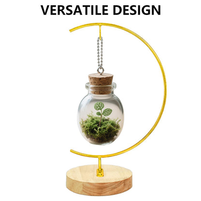 YY YEARCHY 11-inch Ornament Display Stand with Wooden Base Metal Hook Tabletop Holder for Hanging Glass Globe Ball Gifts(1, Bright Gold)