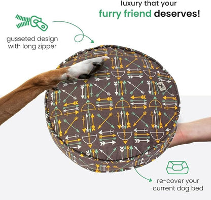Molly Mutt Petite Dog Duvet Cover - Round - Papillon Print - Measures 20’’ x 4’’ - 100% Cotton - Durable - Breathable - Sustainable - Machine Washable Dog Bed Cover - Pre-Shrunk