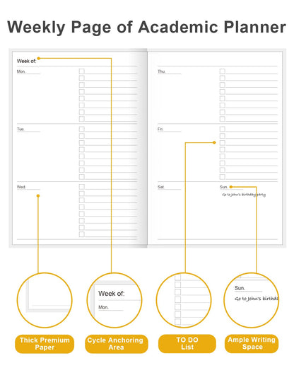 Academic Planner for 2026-2027 or Anytime – 5.8" x 8.5" Undated Weekly Student Planner For Homeschool, High School, College & Nursing Students, 200 Pages, Green Leaf