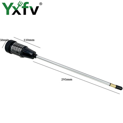 YXFV 2-in-1 Soil PH Tester Gardening Tool, Soil Moisture & Light Meter with Long 11.6’’ Probe, No Battery Needed, for Garden, Lawn, Farm, Indoor & Outdoor Plants Care