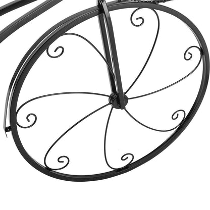 ETHY, Black ,32.3x20x9.4in Tricycle Plant Stand Flower Pot Cart Holder Ideal for Home Garden and Patio,Great Gift for Plant Lovers, Housewarming, Mother’s Day - Parisian Style