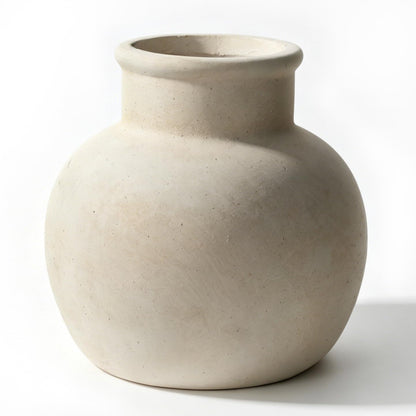 Sawoake Farmhouse Table Vase, 5.7 Inch Ceramic Pot, Rustic Boho Terracotta Decor for Shelf, Mantel, Bookshelf, Living Room, Handmade Aged Look Centerpiece