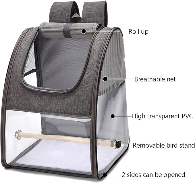 Bird Supplies Bird Parrot Travel Cage Foldable Portable Backpack Pet Parrot Cat and Dog Backpack Easy to Transport and Archive Outdoor Travel Supplies Bird Playground