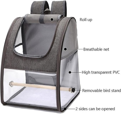 Bird Supplies Bird Parrot Travel Cage Foldable Portable Backpack Pet Parrot Cat and Dog Backpack Easy to Transport and Archive Outdoor Travel Supplies Bird Playground