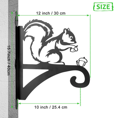 ATKKE Hanging Plant Bracket Hangers Indoor Iron Wall Mount,11” Squirrel Silhouette Ornamental Iron Hangers Hookers for Flower Pot Lantern Bird Feeder Wind Chimes