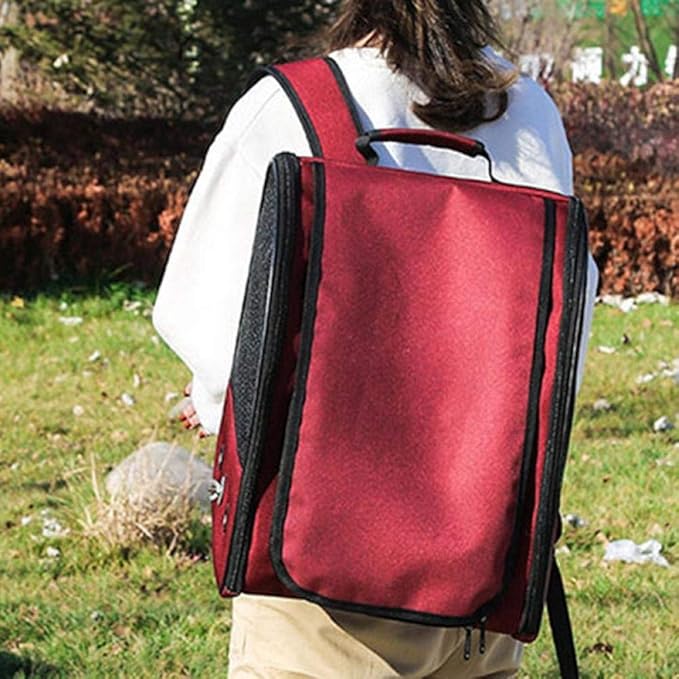 Bird Carriers Pet Parrot Backpack Bird Travel Carrier Outerdoor Breathable Hiking 1Pcs Red