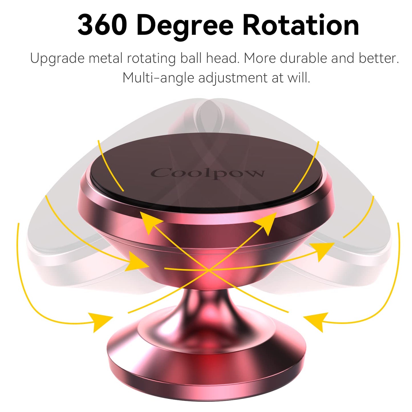 Coolpow【2 Packs 】Magnetic Phone Holder for car【Strong Magnet】phone holders for your car phone holder Mount for Car【4 Metal Plate】Universal Dash cell phone car mount for iphone Samsung car accessories