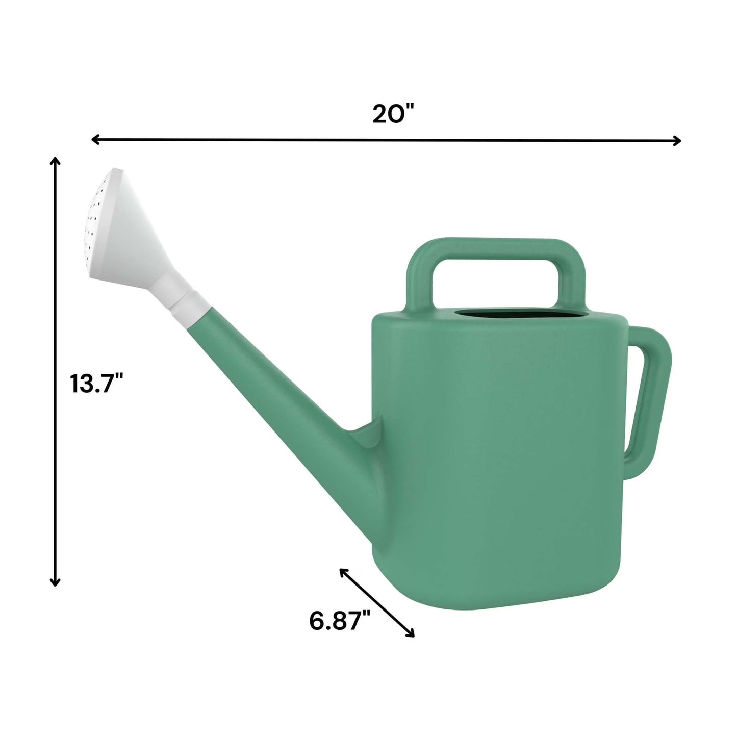 2 Gallon Watering Can for Outdoor Plants, Large Garden Watering Can with Detachable Sprinkler Head, Heavy Duty Resin Water Canner for Flowers, Indoor & Potted Plants, Green