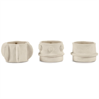 Serax Molly Tealight Holder | Off-White Stoneware with Matte Finish | Set of 3 | Modern Home Decor for Living Room & Table | Mix & Match Decorative Set
