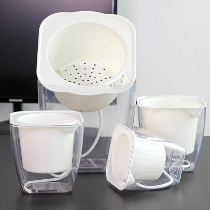 Sungmor Clear Self Watering Planter for Indoor Plants, 3 Pack 6.9 Inch Plastic Violet Flower Pots, Square Watering Plant Pot for House Plants,Orchid,Succulents, Herbs